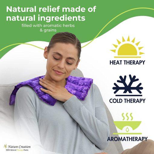 Nature Creation-Microwavable Neck and Shoulder Wrap - Neck Heating Pad, Neck and Shoulder Relaxer, Portable Heating Pad, Large Heating Pad - Neck Wrap Microwavable