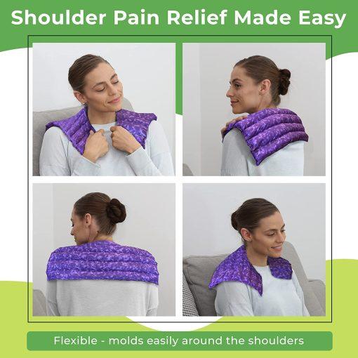 Microwavable Neck and Shoulder Wrap - Neck Heating Pad, Neck and Shoulder Relaxer, Portable Heating Pad, Large Heating Pad - Neck Wrap Microwavable