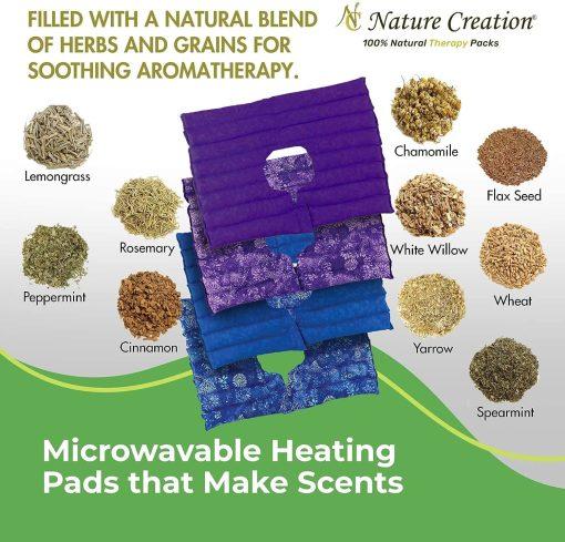 Nature Creation Upper Body Herbal Microwave Heating Pad - Filled with natural blend of herbs & grains for soothing aromatherapy