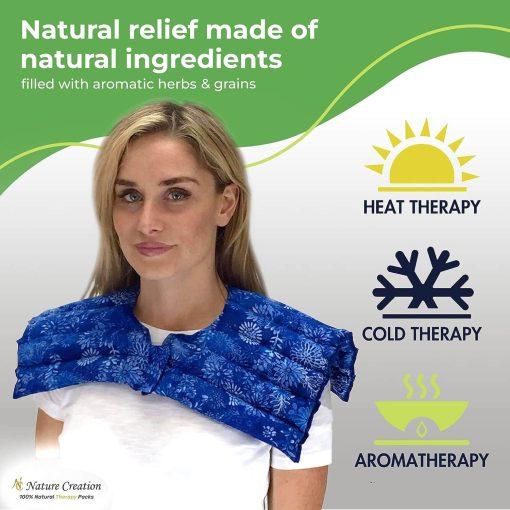 Nature Creation Upper Body Herbal Microwave Heating Pad - Natural Relief made with natural ingredients - Heat Therapy + Cold Therapy + Aromatherapy