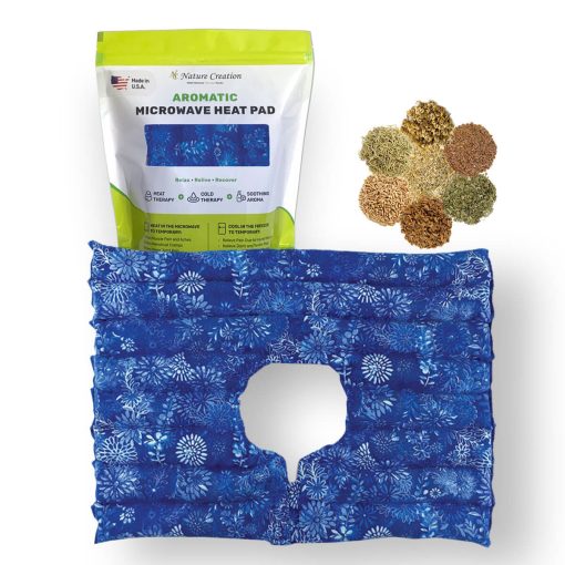 Nature Creation Upper Body Herbal Microwave Heating Pad Blue Flowers