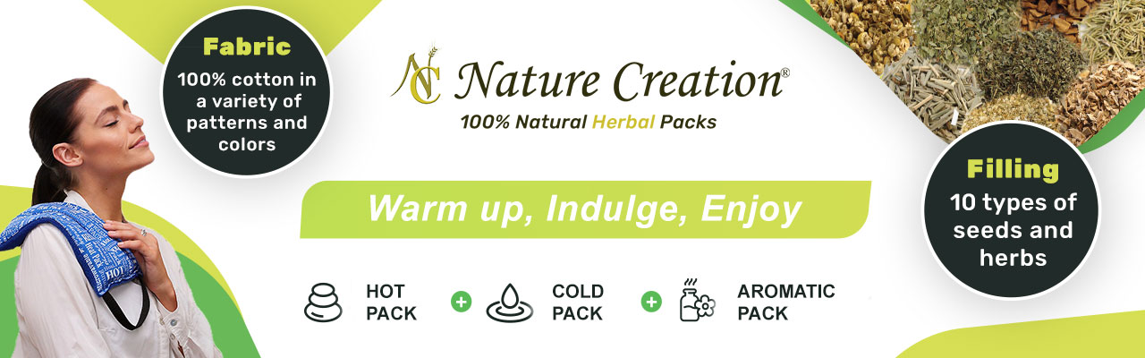 Nature Creation - Aromatic Microwavable Heating Pads with Soothing Aromatherapy filled with 100% natural mixture of herbs & grains