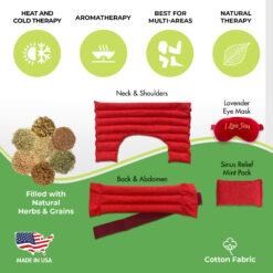 Nature Creation's Full Treatment Set - A collection of 4 herbal microwave heating pads & cold packs infused with soothing herbal aroma. Relieve discomfort and promote relaxation effortlessly.