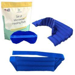 My Heating Pad Set of 3 Microwavable Heating Pads - 1 for neck and shoulders, 1 for back and abdomen & 1 Lavender Eye Mask