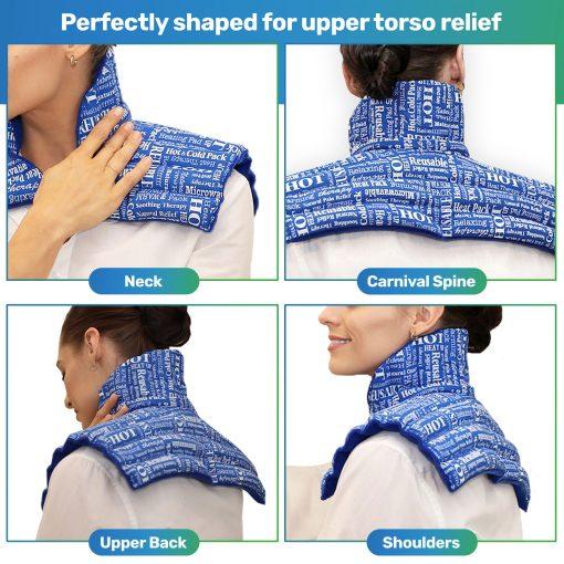 Microwave Heating Pad for Neck and Shoulders with 4 inch neck collar - HTP Relief