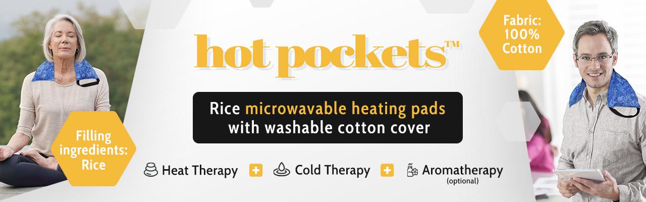Hot Pockets - Microwavable Rice Heating Pads with Washable Covers