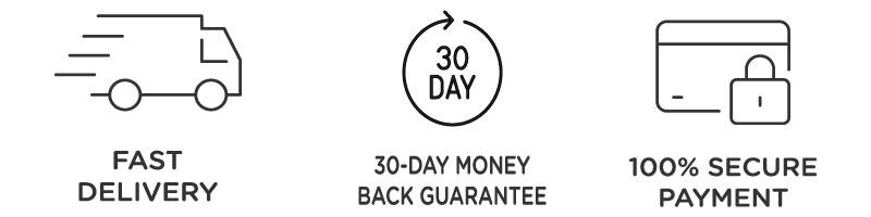 Fast Delivery, 30 Days Money Back Guarantee, 100% Secure Payment