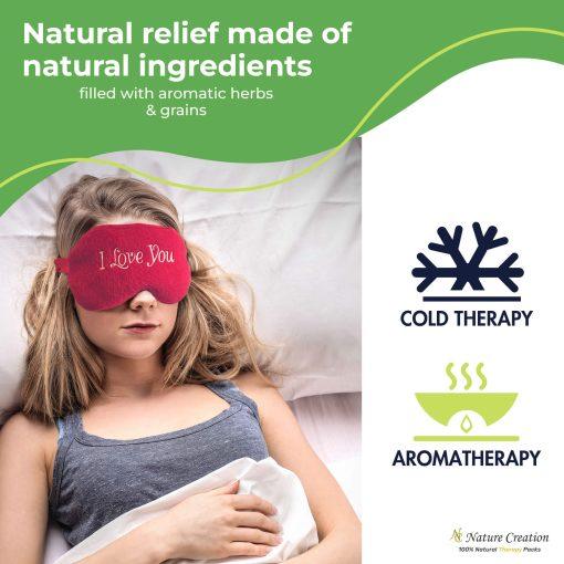 'I Love You' Lavender Eye Mask for Natural relief and relaxation - Nature Creation