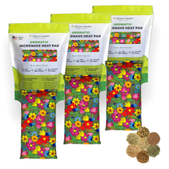 Nature Creation Herbal Heating Pad Microwavable for back. Comes with 2 elastic straps for easy hands-free application.