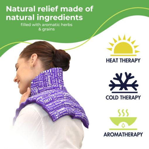 Microwavable Neck and Shoulder Wrap - Neck Heating Pad, Neck and Shoulder Relaxer, Portable Heating Pad, Large Heating Pad - Neck Wrap Microwavable