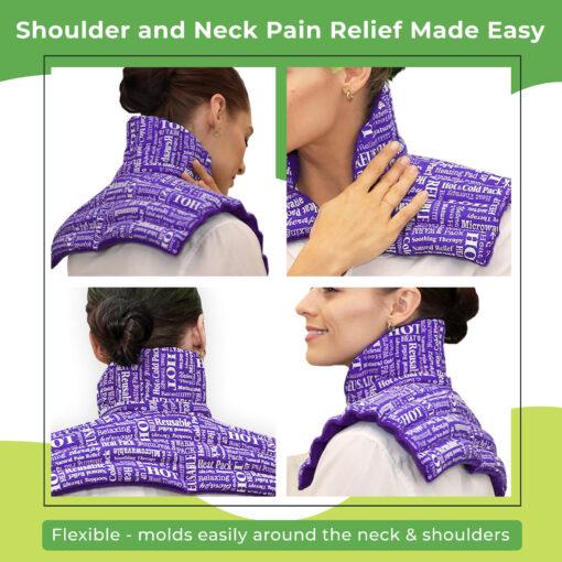 Microwavable Neck and Shoulder Wrap - Neck Heating Pad, Neck and Shoulder Relaxer, Portable Heating Pad, Large Heating Pad - Neck Wrap Microwavable