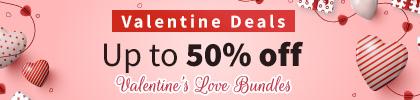 Valentine Deals - Up to 50% Off Valentine's Love Bundles.