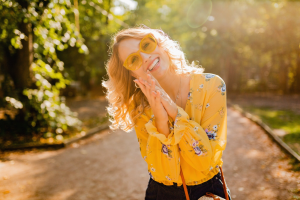 women smiling