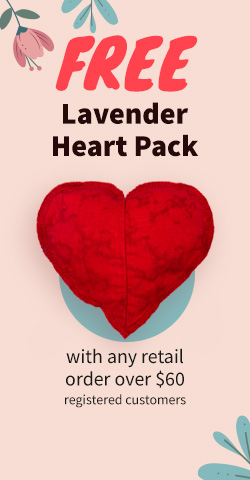 Free Lavender Heart Pack with any retail order over $60 for registered customers